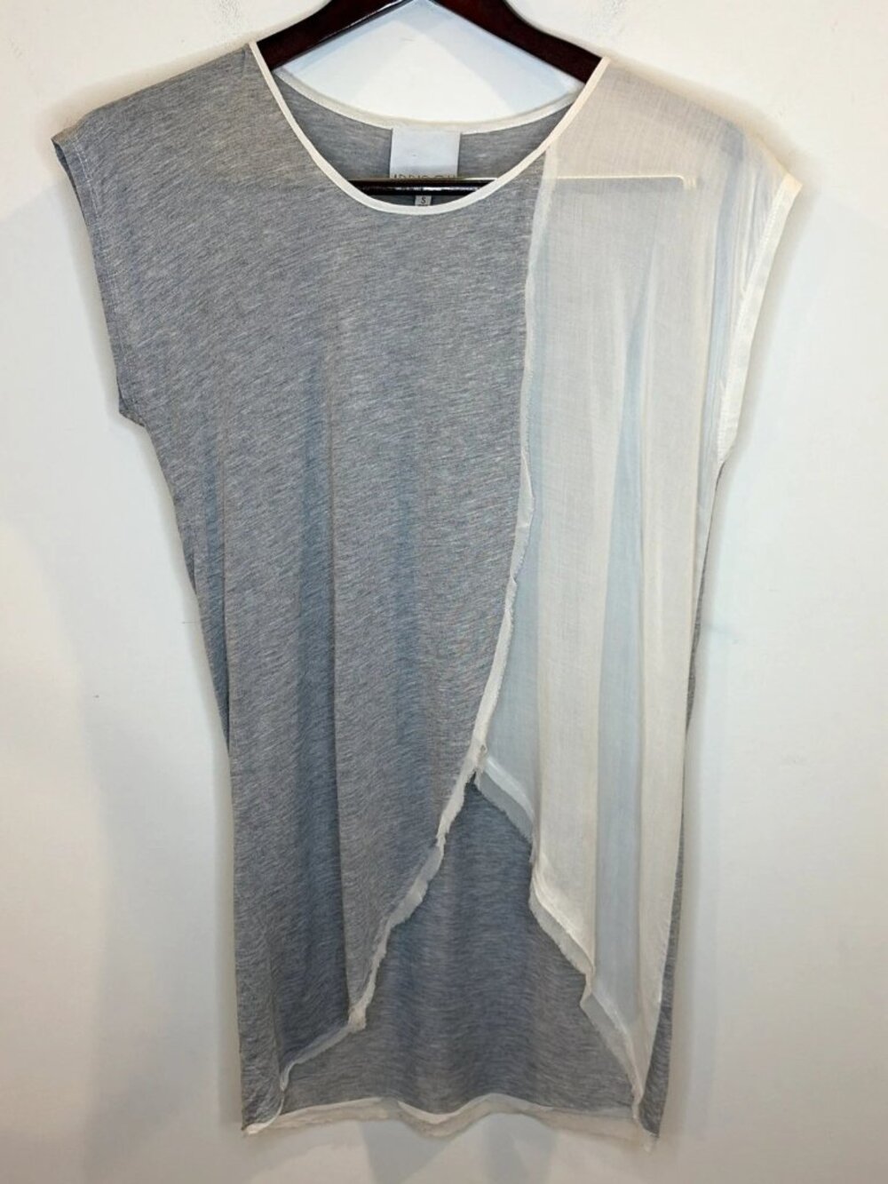 The Addison Story Top Sz S Anthropologie Split Front Colorblock Distressed Tunic